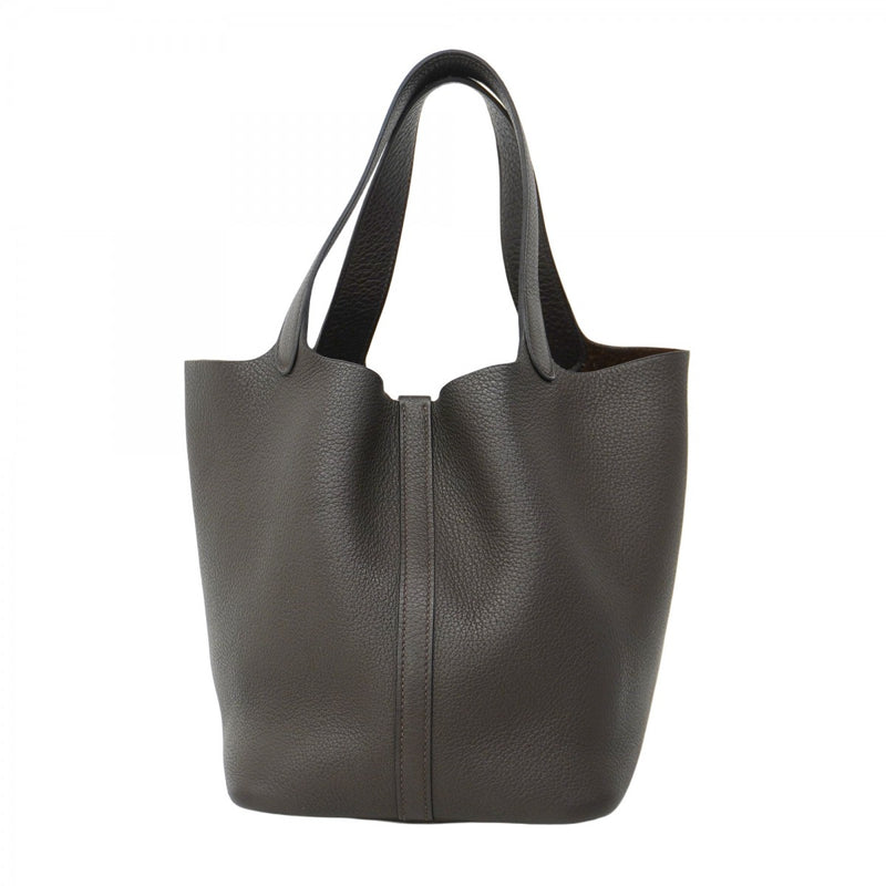 【5he5647-h】エルメス ハンドバッグ ピコタンMM トゴ エベーヌ シルバー金具 □G刻印【中古】レディース