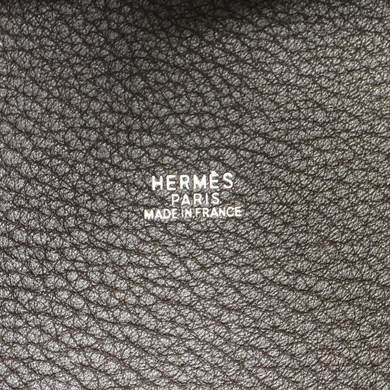 【5he5647-h】エルメス ハンドバッグ ピコタンMM トゴ エベーヌ シルバー金具 □G刻印【中古】レディース