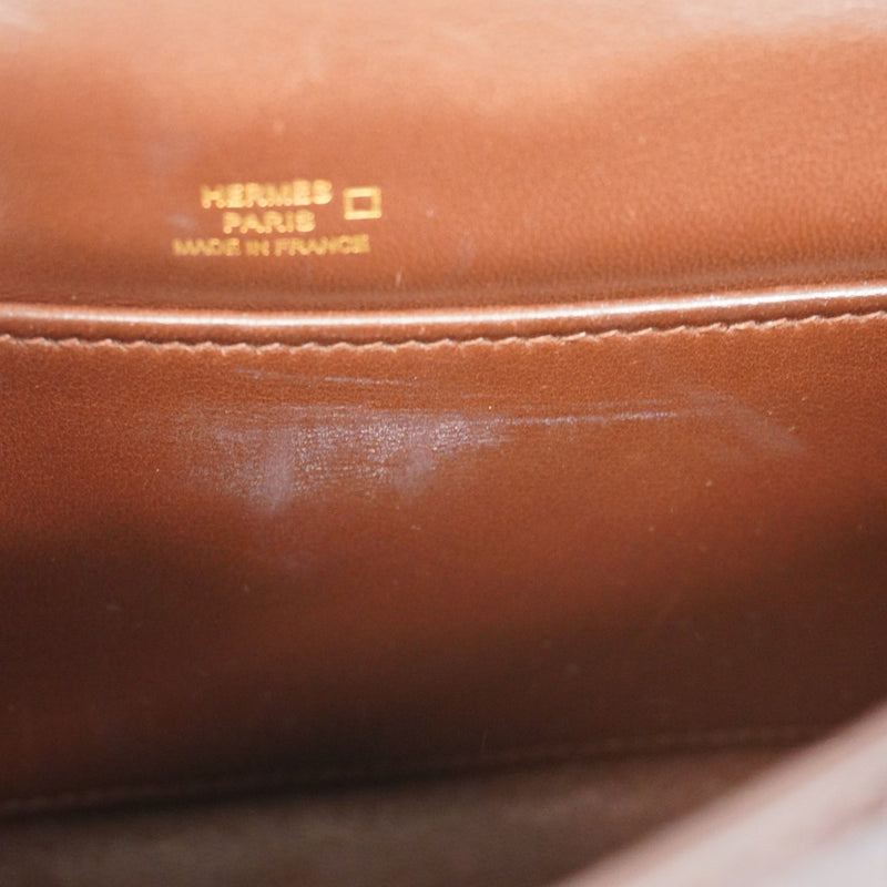 ★SALE【5he5654-g-h】エルメス ハンドバッグ ポシェットケリー アリゲーター ミール ゴールド金具 □M刻印【中古】レディース