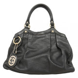 【5he5675-h】グッチ ハンドバッグ グッチシマ スーキー 211944 レザー ブラック シャンパンゴールド金具【中古】レディース