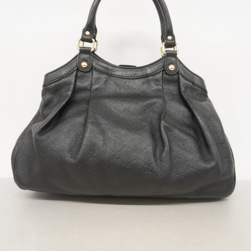 【5he5675-h】グッチ ハンドバッグ グッチシマ スーキー 211944 レザー ブラック シャンパンゴールド金具【中古】レディース