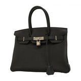 ★SALE【5he5705-g-b-h】エルメス ハンドバッグ バーキン30 トゴ ブラック シルバー金具 C刻印【中古】レディース