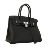 ★SALE【5he5705-g-b-h】エルメス ハンドバッグ バーキン30 トゴ ブラック シルバー金具 C刻印【中古】レディース