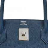 ★SALE【5he5706-g-h】エルメス ハンドバッグ バーキン40 トゴ ブルードプリュス シルバー金具 Z刻印【中古】メンズ