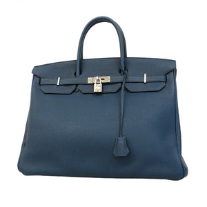 ★SALE【5he5706-g-h】エルメス ハンドバッグ バーキン40 トゴ ブルードプリュス シルバー金具 Z刻印【中古】メンズ
