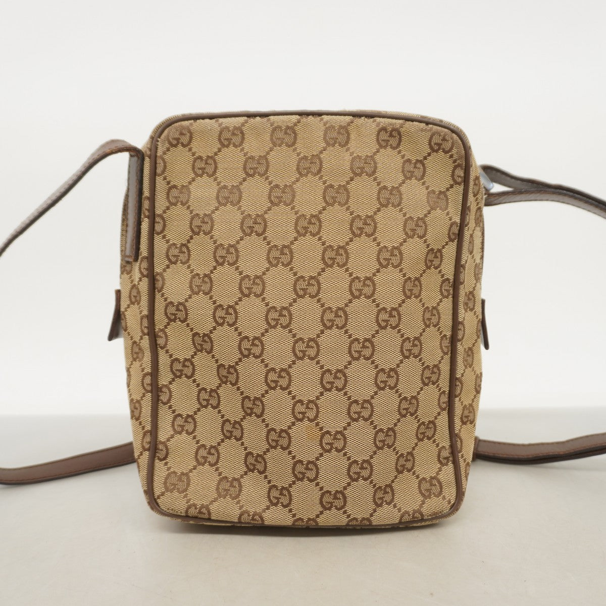 ★SALE【5he5720】グッチ ショルダーバッグ GGキャンバス 03136 キャンバス ベージュ ブラウン シルバー金具【中古】レディース