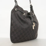 ★SALE【5he5722】グッチ ショルダーバッグ GGキャンバス バンブー 001 4033 キャンバス ブラック シルバー金具【中古】レディース