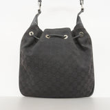 ★SALE【5he5722】グッチ ショルダーバッグ GGキャンバス バンブー 001 4033 キャンバス ブラック シルバー金具【中古】レディース