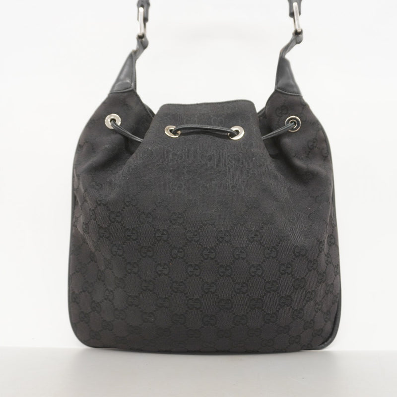 ★SALE【5he5722】グッチ ショルダーバッグ GGキャンバス バンブー 001 4033 キャンバス ブラック シルバー金具【中古】レディース