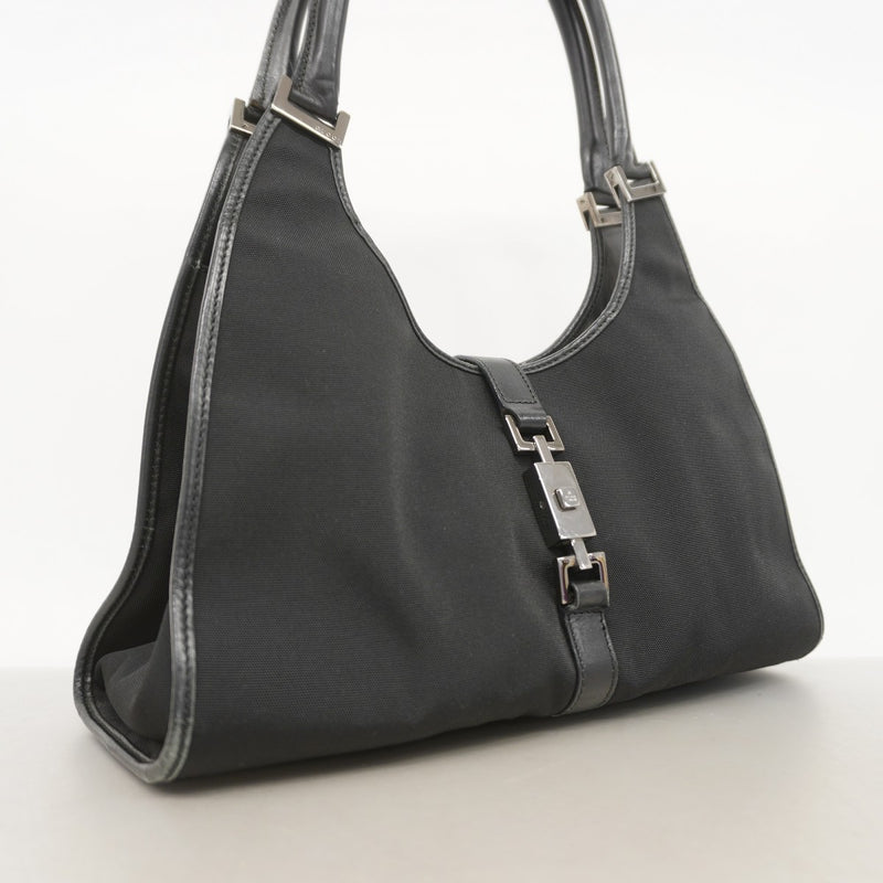 ★SALE【5he5723】グッチ ハンドバッグ ジャッキー 002 1067 ナイロンキャンバス ブラック シルバー金具【中古】レディース