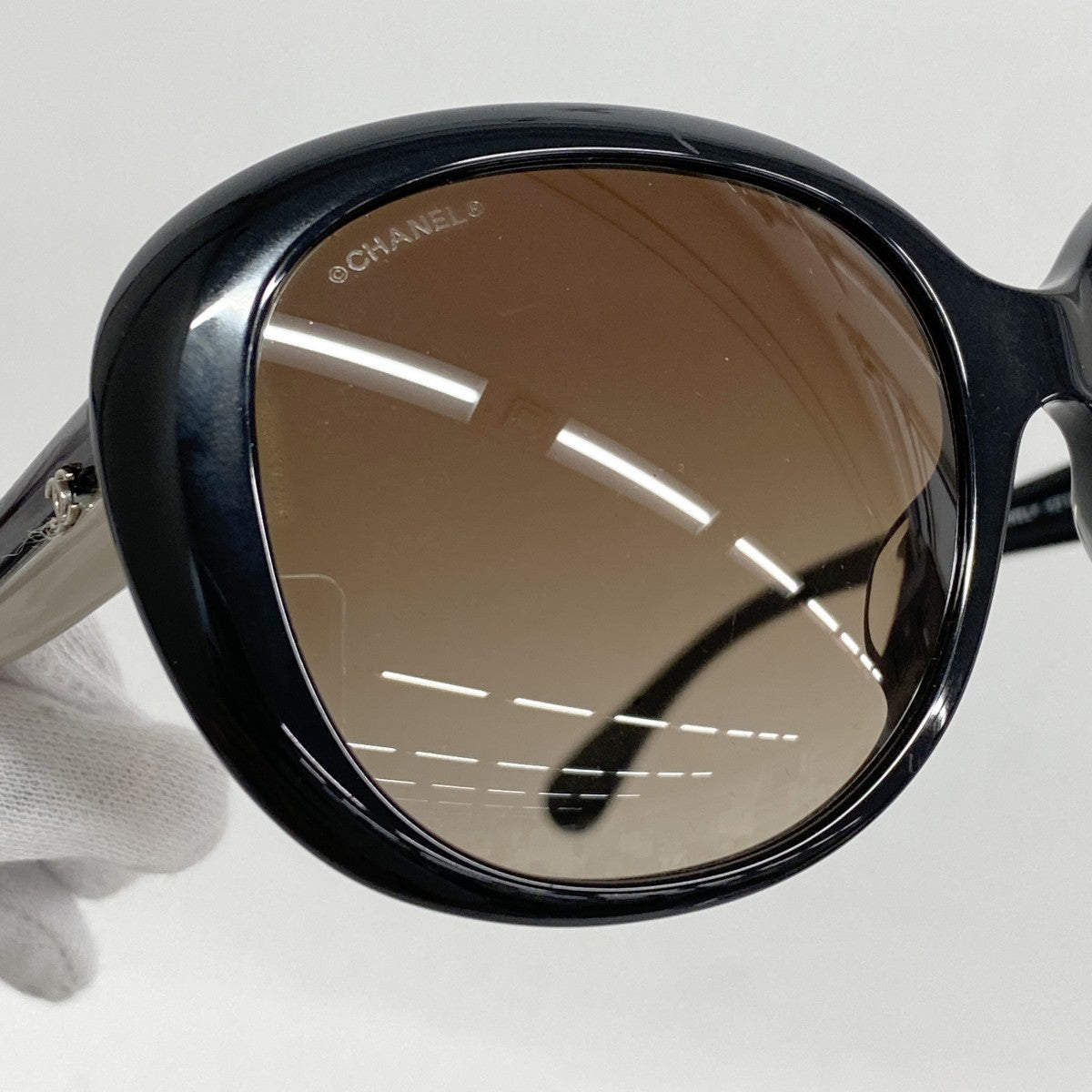 ★SALE【5he5736】シャネル サングラス 5312-A プラスチック ブラック ベージュ シルバー金具【中古】レディース