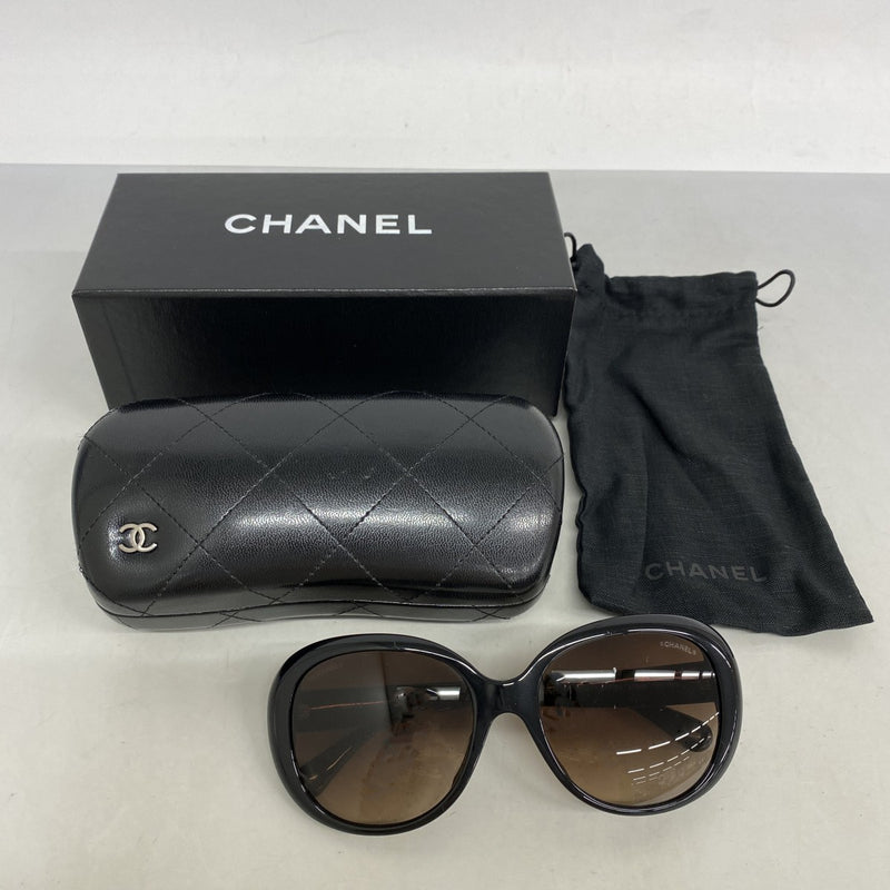 ★SALE【5he5736】シャネル サングラス 5312-A プラスチック ブラック ベージュ シルバー金具【中古】レディース