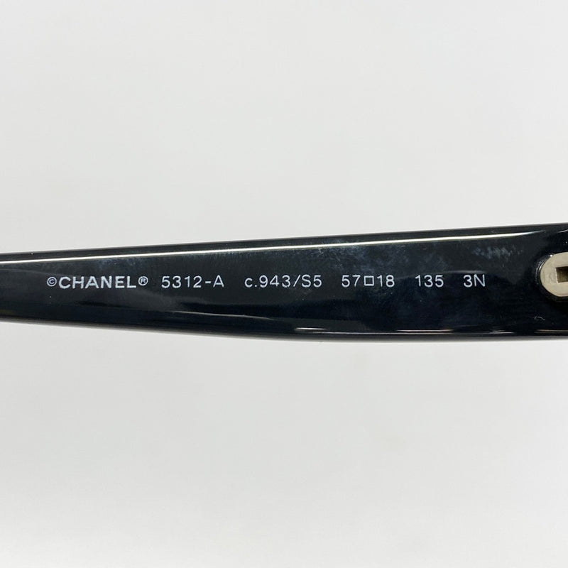 ★SALE【5he5736】シャネル サングラス 5312-A プラスチック ブラック ベージュ シルバー金具【中古】レディース