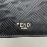 【5he5739】フェンディ 財布 シャドー レザー ブラック シルバー金具【中古】メンズ