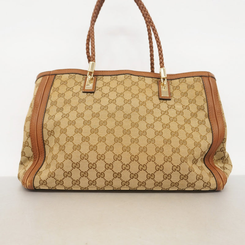 【5he5774】グッチ トートバッグ GGキャンバス/バンブー 269945 キャンバス ブラウン シャンパンゴールド金具【中古】レディース