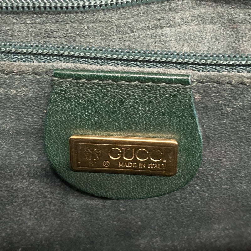 【5he5832】グッチ ショルダーバッグ 001 86 1198 レザー グリーン ゴールド金具【中古】レディース