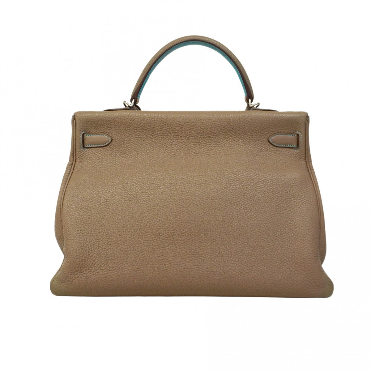 【5he5839】エルメス ハンドバッグ ケリー35 トゴ エトゥープ/ブルーアズティック シルバー金具 □N刻印【中古】レディース