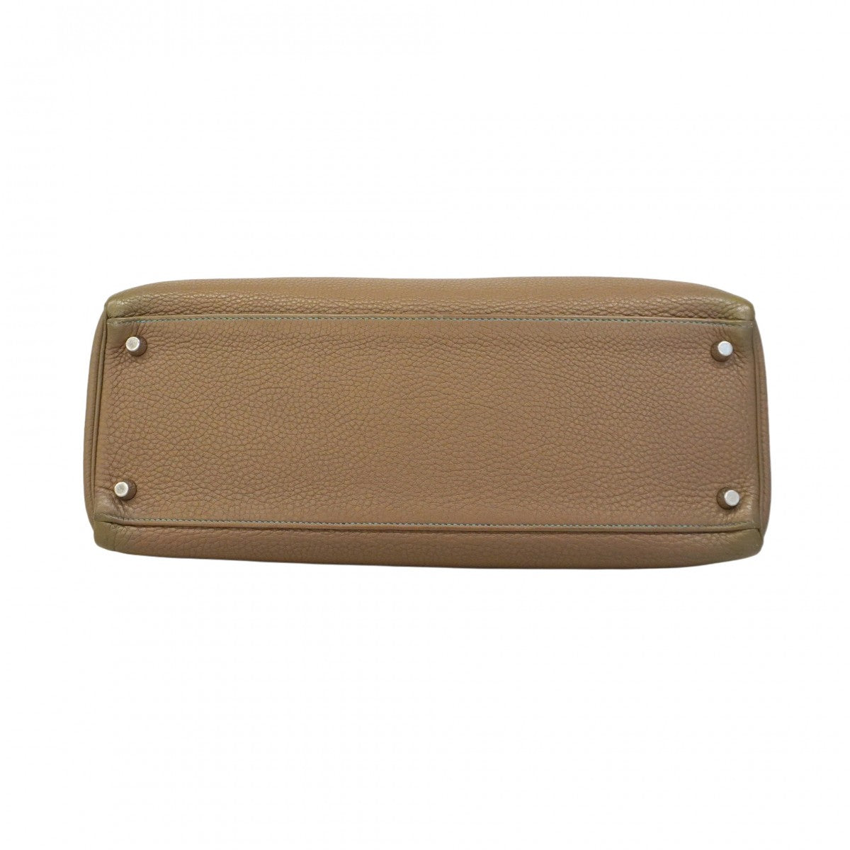 【5he5839】エルメス ハンドバッグ ケリー35 トゴ エトゥープ/ブルーアズティック シルバー金具 □N刻印【中古】レディース
