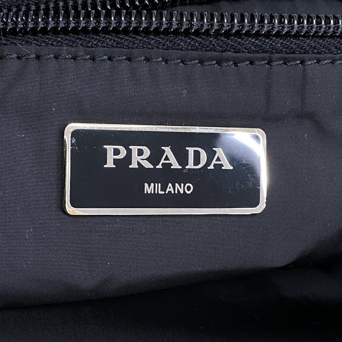 【5he5849】プラダ リュック・デイパック ナイロン ブラウン シルバー金具【中古】メンズ