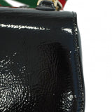 【5he5853】グッチ ハンドバッグ バンブー 1947 786482 エナメル ブラック シャンパンゴールド金具【中古】レディース