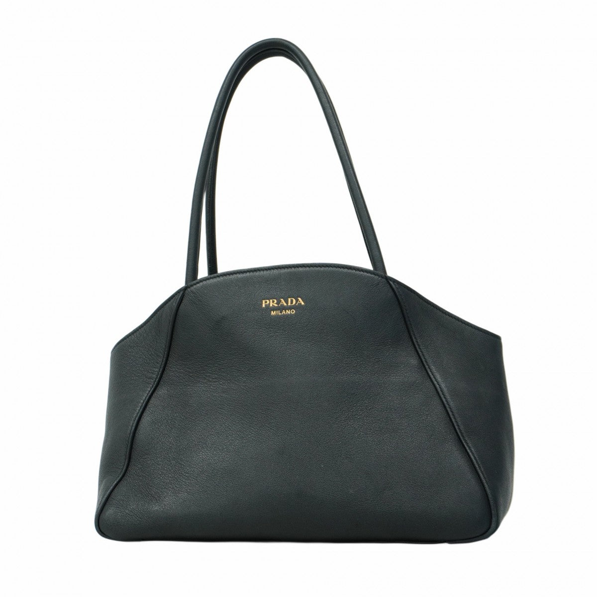 【5hf5954】プラダ ショルダーバッグ レザー ブラック ゴールド金具【中古】レディース