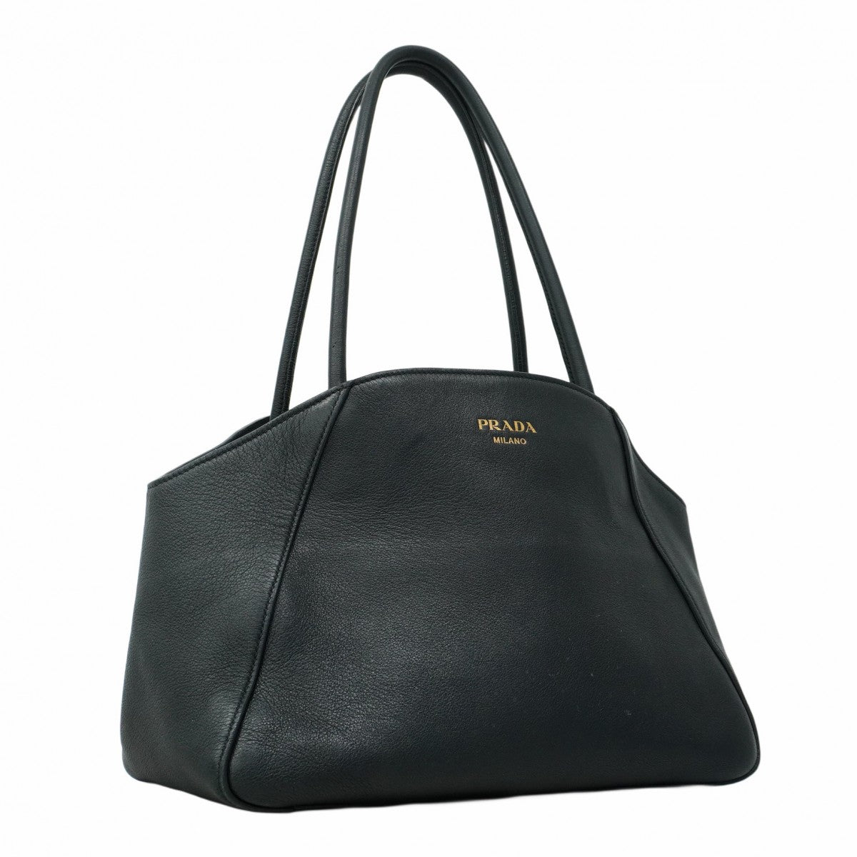 【5hf5954】プラダ ショルダーバッグ レザー ブラック ゴールド金具【中古】レディース