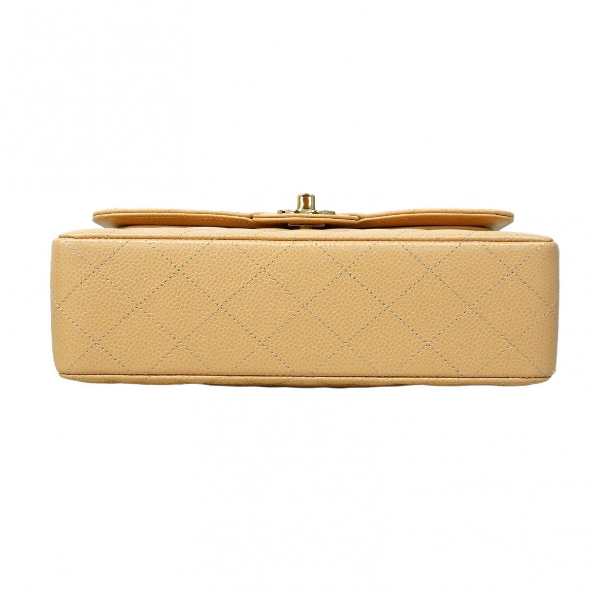 【5hf5961】シャネル ショルダーバッグ マトラッセ Wフラップ Wチェーン キャビアスキン ベージュ ゴールド金具【中古】レディース