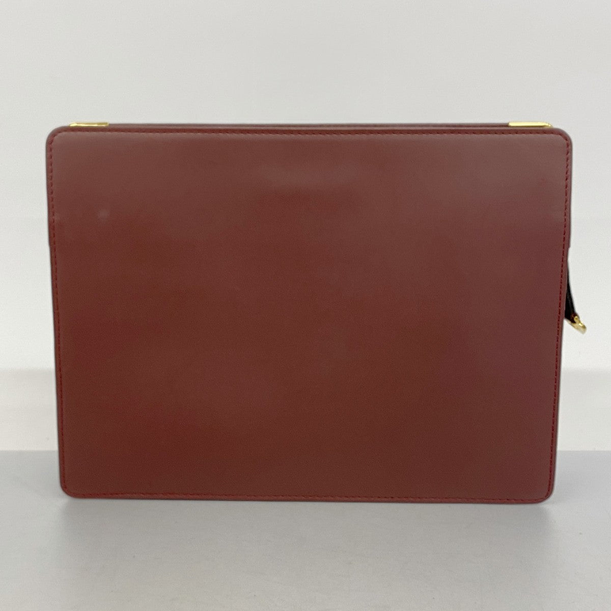 【5ia0026】カルティエ クラッチバッグ マスト レザー ボルドー ゴールド金具【中古】レディース
