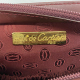 【5ia0026】カルティエ クラッチバッグ マスト レザー ボルドー ゴールド金具【中古】レディース