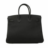【5ia0217-e-g】エルメス ハンドバッグ バーキン35 トゴ ブラック シルバー金具 K刻印【中古】レディース