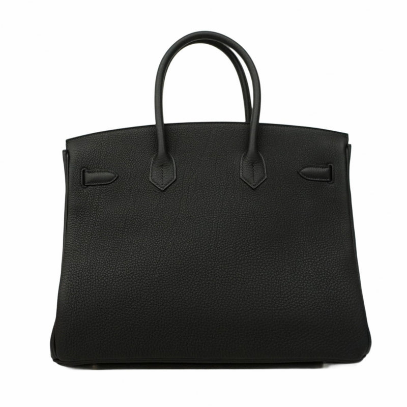 【5ia0217-e-g】エルメス ハンドバッグ バーキン35 トゴ ブラック シルバー金具 K刻印【中古】レディース