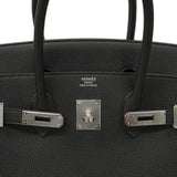 【5ia0217-e-g】エルメス ハンドバッグ バーキン35 トゴ ブラック シルバー金具 K刻印【中古】レディース