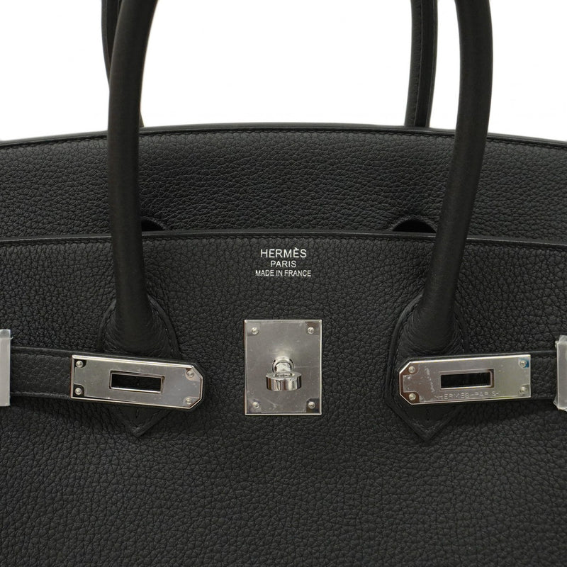 【5ia0217-e-g】エルメス ハンドバッグ バーキン35 トゴ ブラック シルバー金具 K刻印【中古】レディース