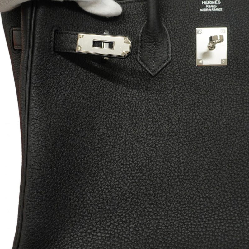 【5ia0217-e-g】エルメス ハンドバッグ バーキン35 トゴ ブラック シルバー金具 K刻印【中古】レディース