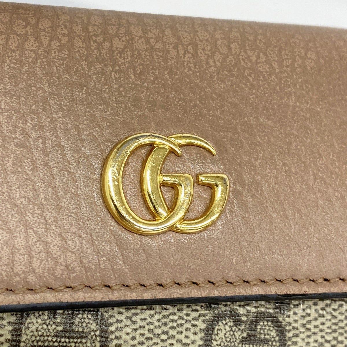 【5ia0284】グッチ キーケース GGマーモント/GGスプリーム 456118 PVC レザー ブラウン ゴールド金具【中古】レディース