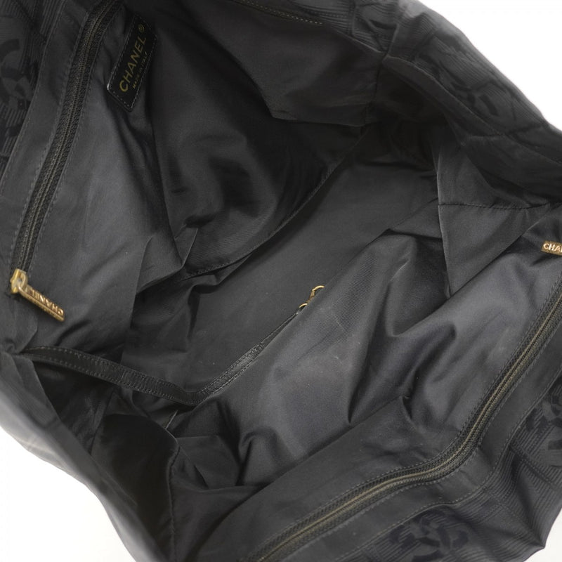 【5ia0375】シャネル トートバッグ ニュートラベル ナイロン ブラック シャンパンゴールド金具【中古】レディース