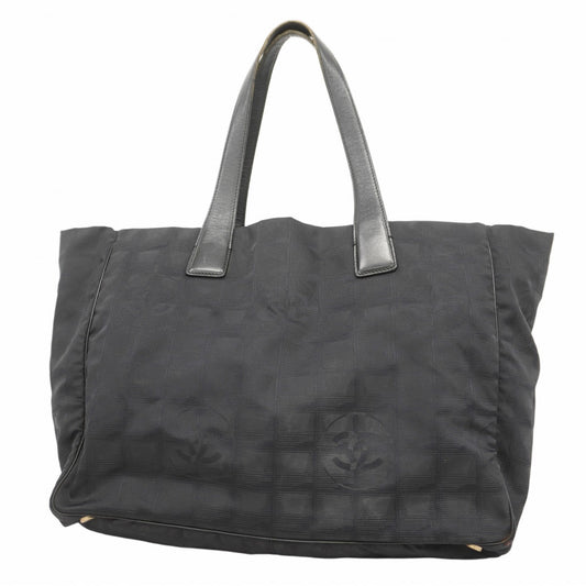 【5ia0375】シャネル トートバッグ ニュートラベル ナイロン ブラック シャンパンゴールド金具【中古】レディース