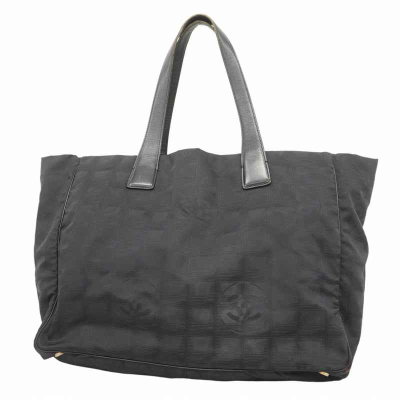 【5ia0375】シャネル トートバッグ ニュートラベル ナイロン ブラック シャンパンゴールド金具【中古】レディース