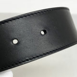 【5ia0404】グッチ ベルト GGマーモント/GGスプリーム 400593 PVC レザー ブラウン ブラック ゴールド金具【中古】レディース