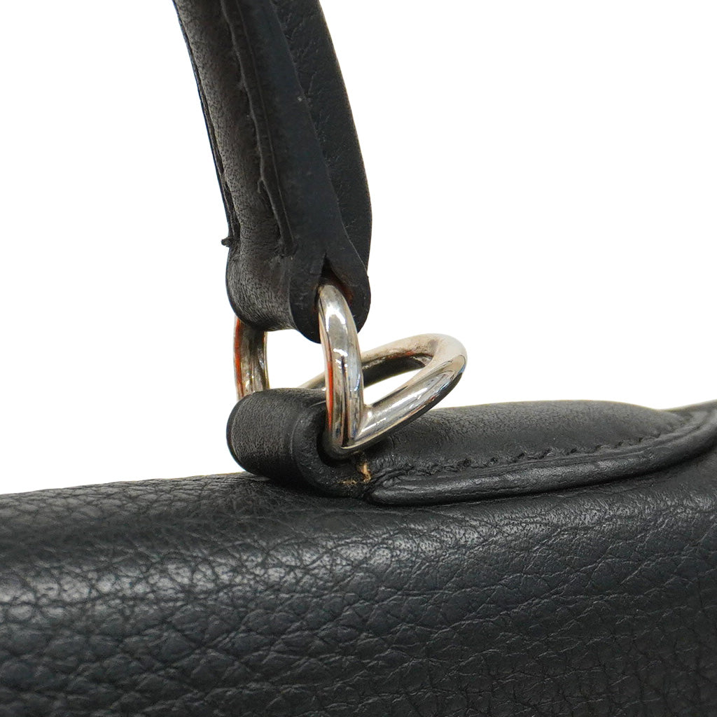 【5ia0545-h】エルメス ハンドバッグ ケリー35 トゴ ブラック シルバー金具 □G刻印【中古】レディース
