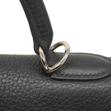 【5ia0545-h】エルメス ハンドバッグ ケリー35 トゴ ブラック シルバー金具 □G刻印【中古】レディース