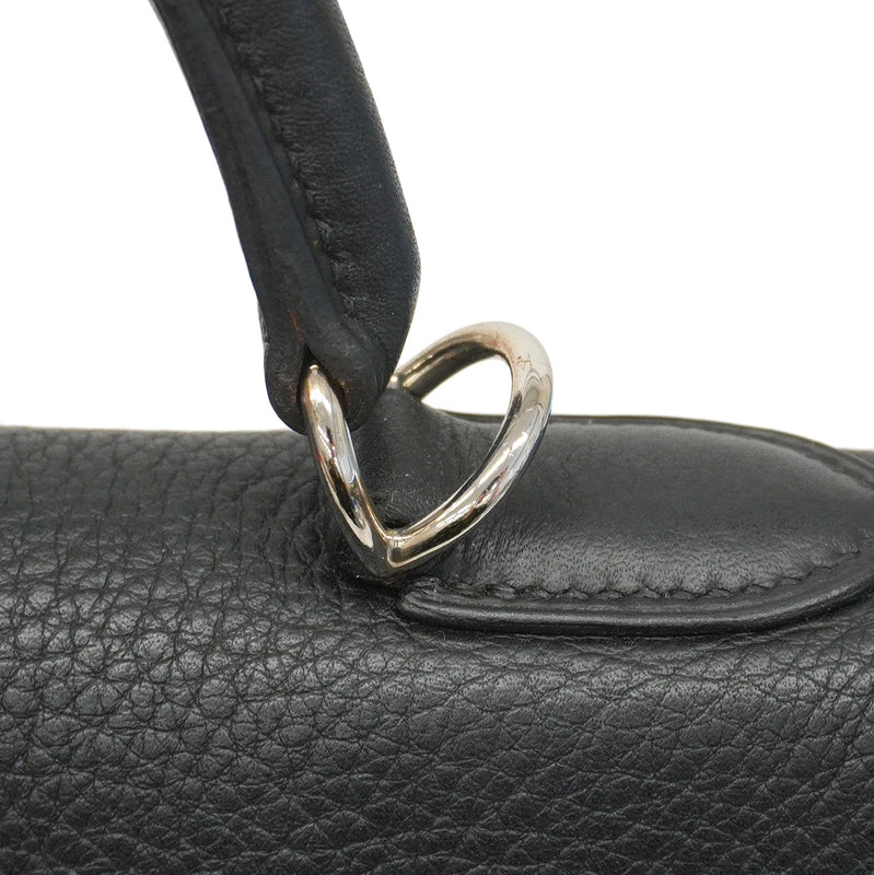 【5ia0545-h】エルメス ハンドバッグ ケリー35 トゴ ブラック シルバー金具 □G刻印【中古】レディース