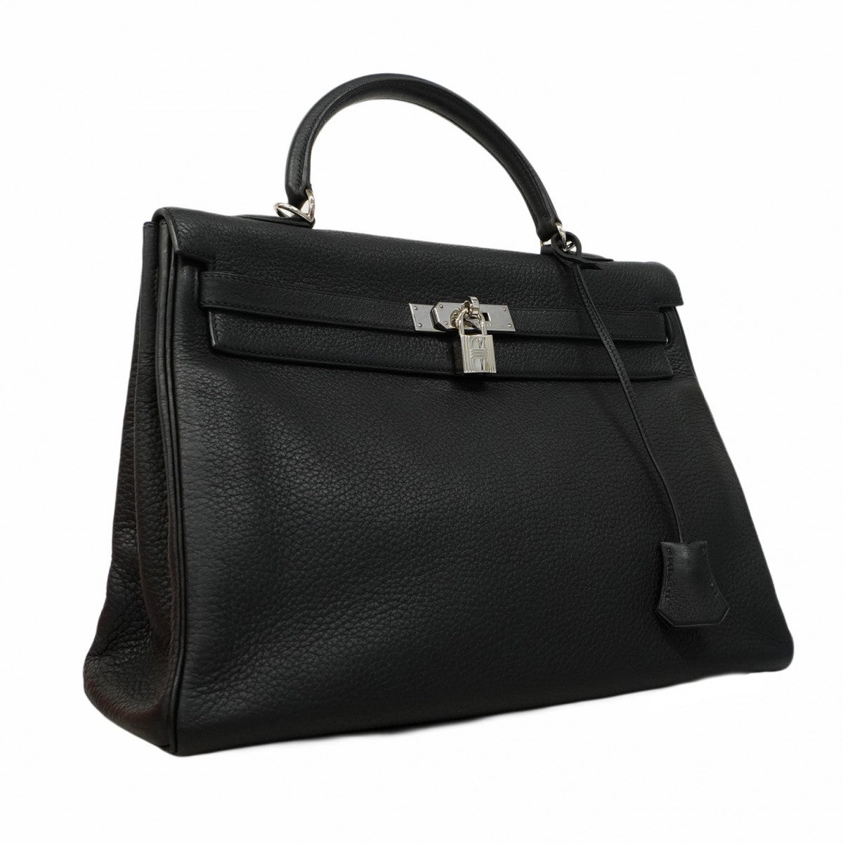 【5ia0545-h】エルメス ハンドバッグ ケリー35 トゴ ブラック シルバー金具 □G刻印【中古】レディース