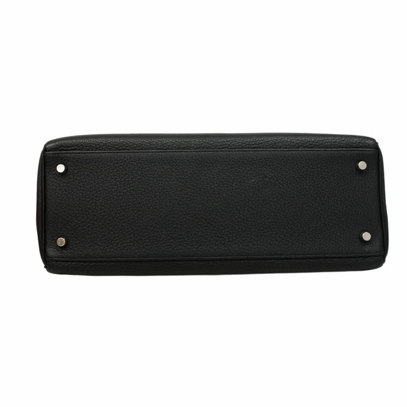 【5ia0545-h】エルメス ハンドバッグ ケリー35 トゴ ブラック シルバー金具 □G刻印【中古】レディース