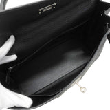 【5ia0545-h】エルメス ハンドバッグ ケリー35 トゴ ブラック シルバー金具 □G刻印【中古】レディース