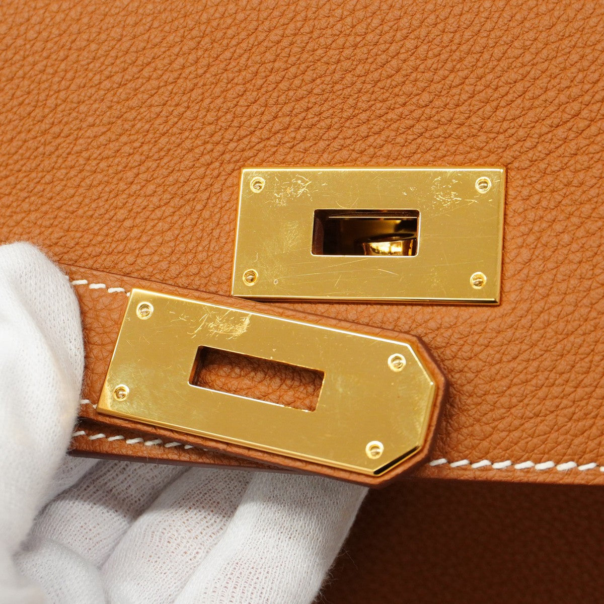 【5ia0643-g-h】エルメス ハンドバッグ ケリー40 トゴ ゴールド ゴールド金具 B刻印【中古】レディース