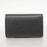 【5ia0655-h】グッチ キーケース GGマーモント 456118 レザー ブラック ゴールド金具【中古】レディース