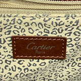 【5ia0742-h】カルティエ ショルダーバッグ パンテール レザー ブラウン シルバー金具【中古】レディース