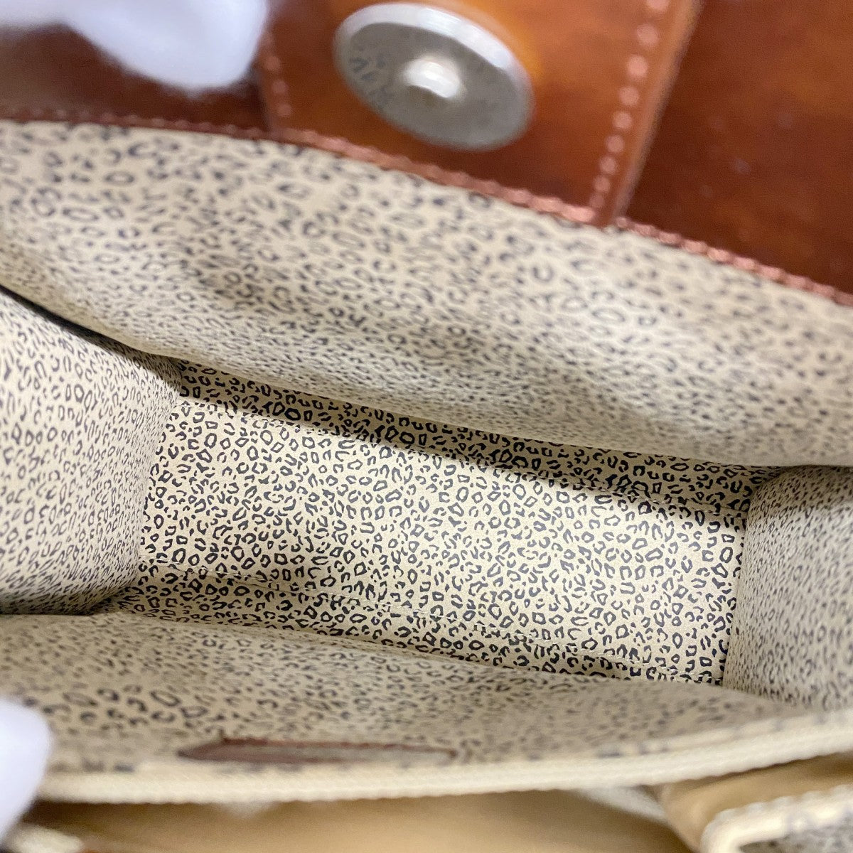 【5ia0742-h】カルティエ ショルダーバッグ パンテール レザー ブラウン シルバー金具【中古】レディース