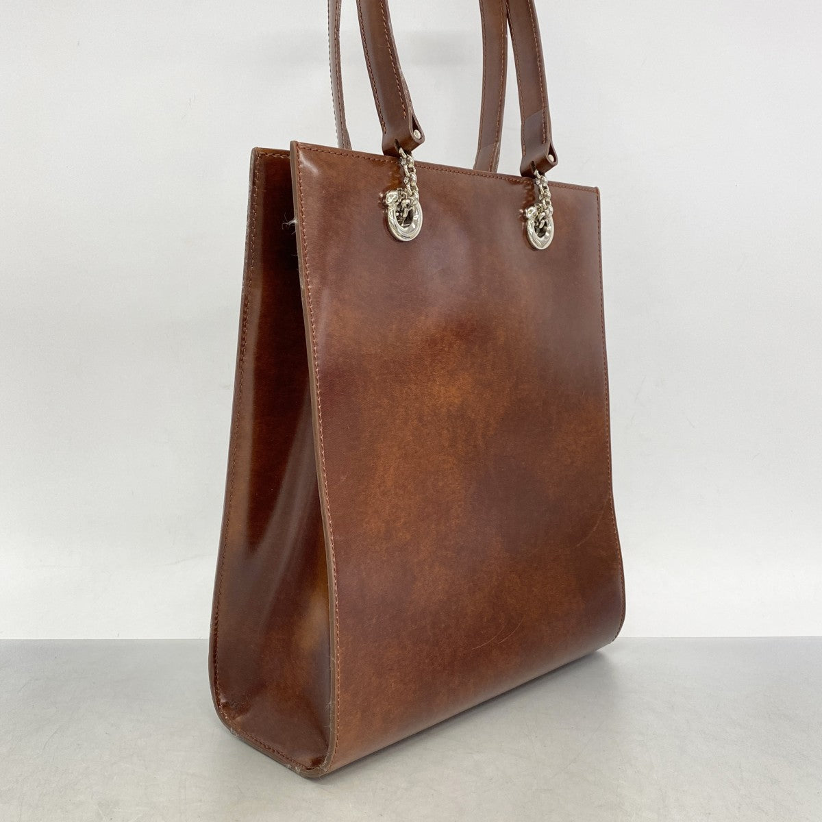 【5ia0742-h】カルティエ ショルダーバッグ パンテール レザー ブラウン シルバー金具【中古】レディース